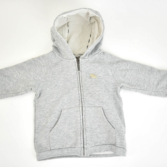 BURBERRY Heather Gray & "Nova Check" Hoodie